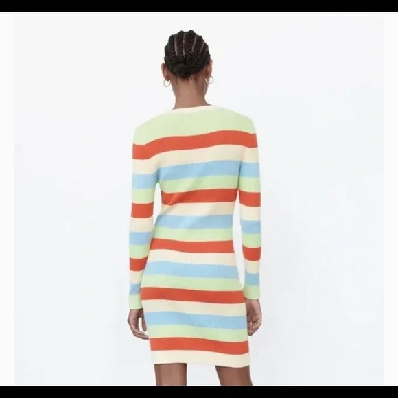 Zara Striped Sweater Mini Dress - Picture 3 of 7